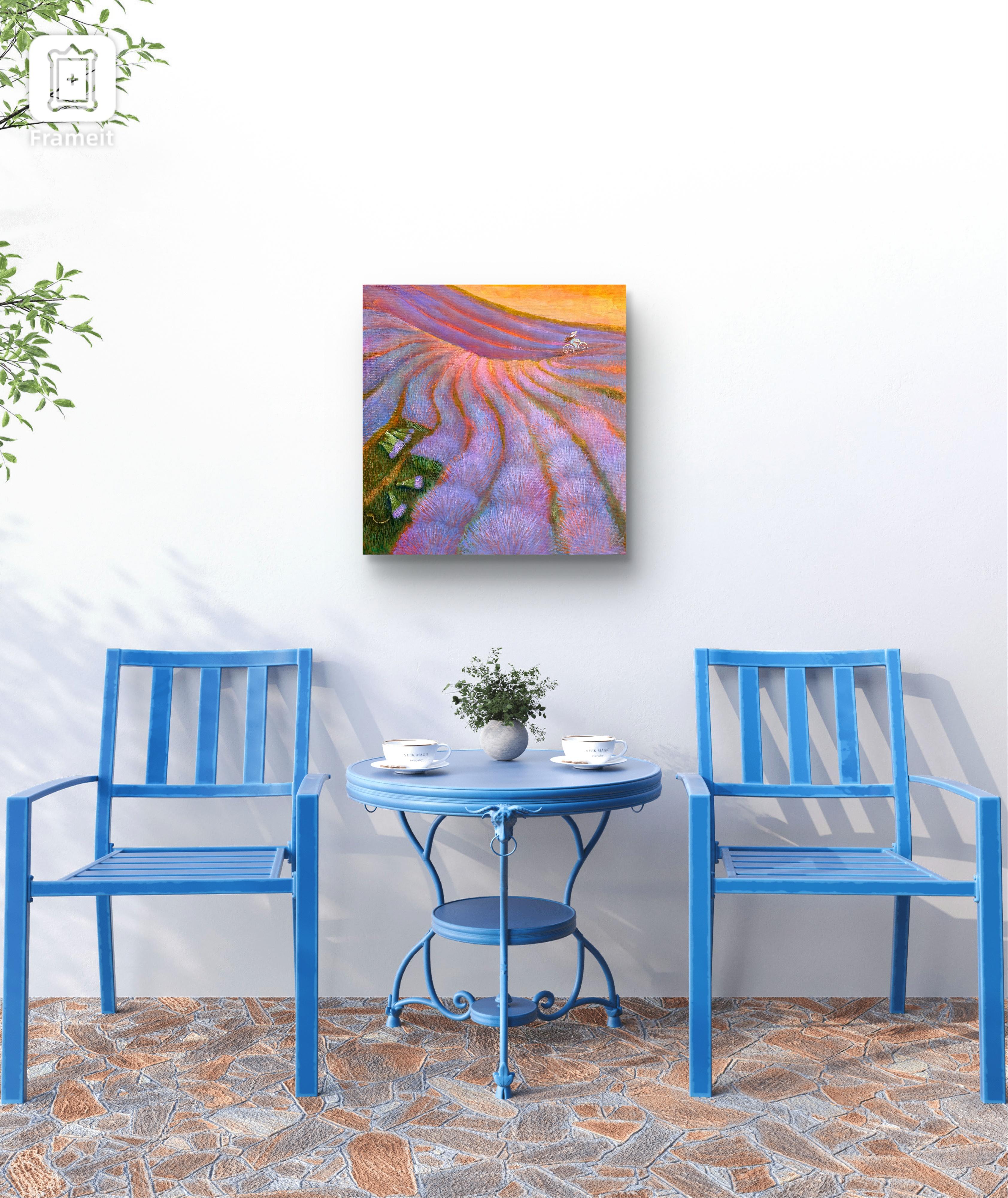 Brise de lavande paysage, botanique, art naïf en vente 9