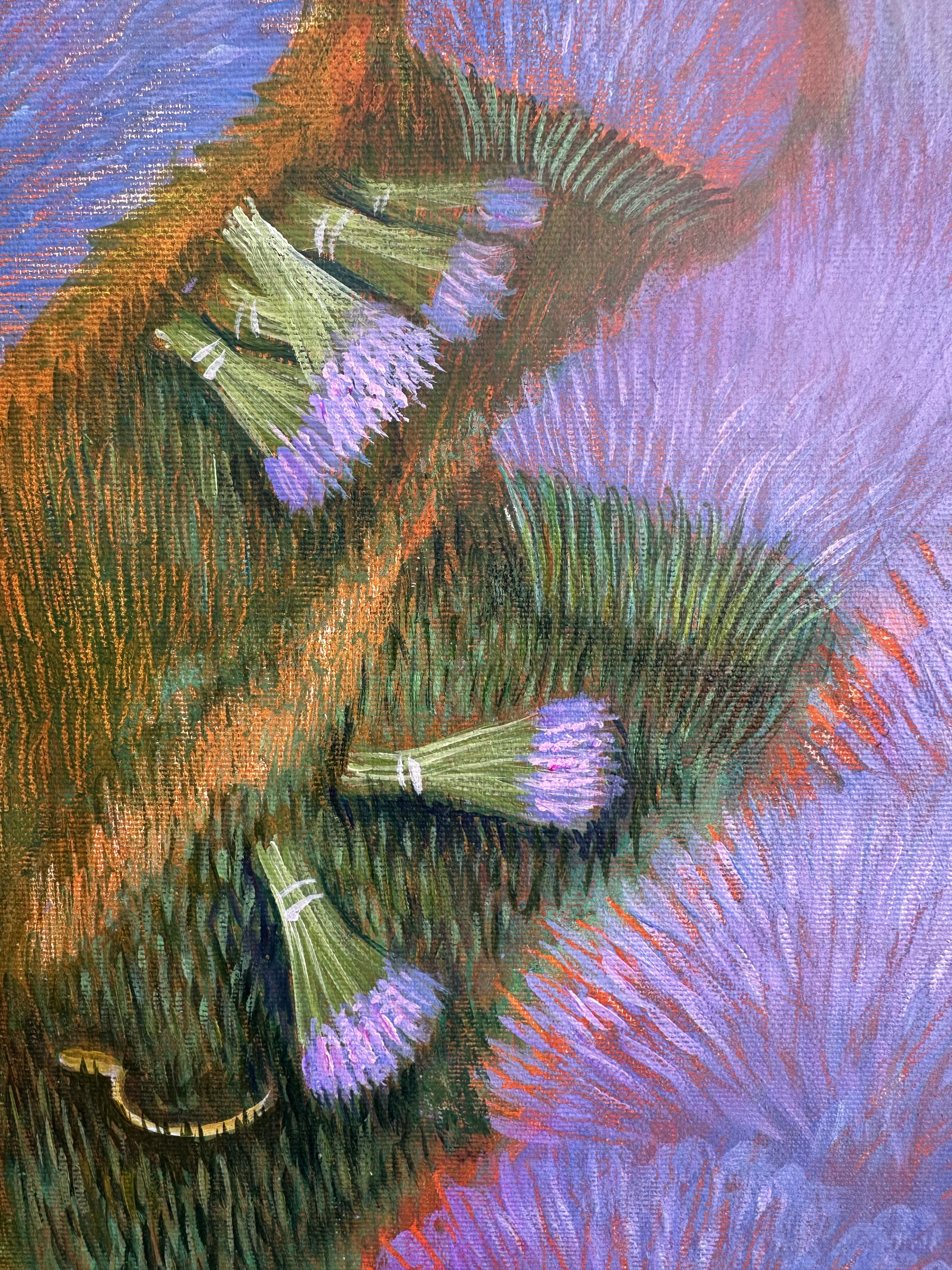 Brise de lavande paysage, botanique, art naïf en vente 1