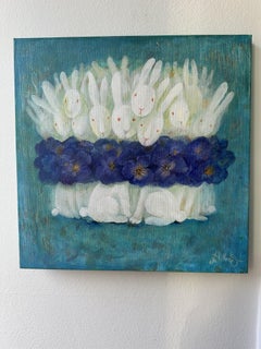 “Spring dreams” botanical, symbol of renewal, painting for the modern interior
