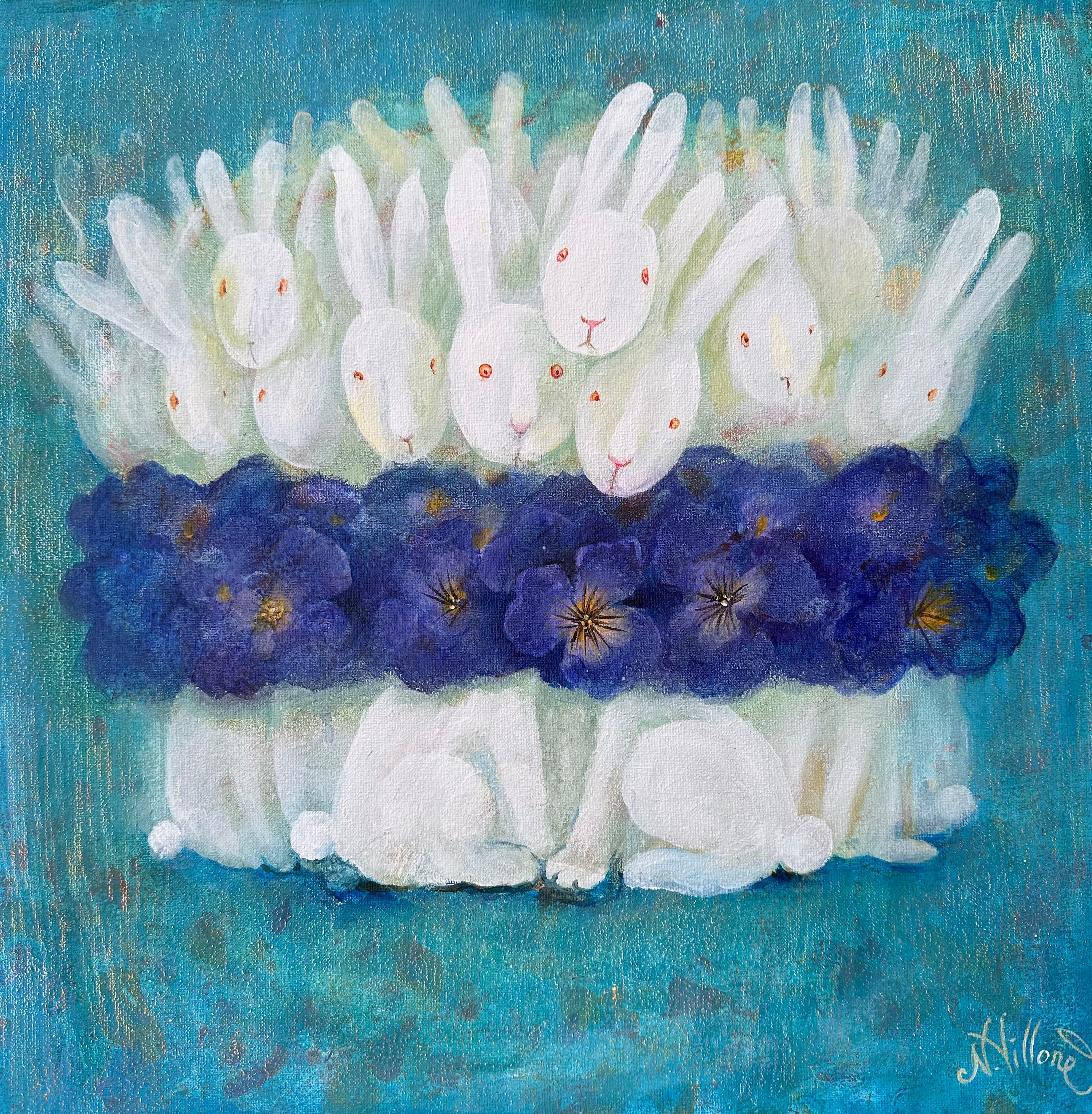 Abstract Painting de Natasha Villone - "Sueños de primavera" botánico, símbolo de renovación, pintura para el interior moderno
