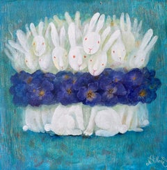 “Spring dreams” botanical, symbol of renewal, painting for the modern interior