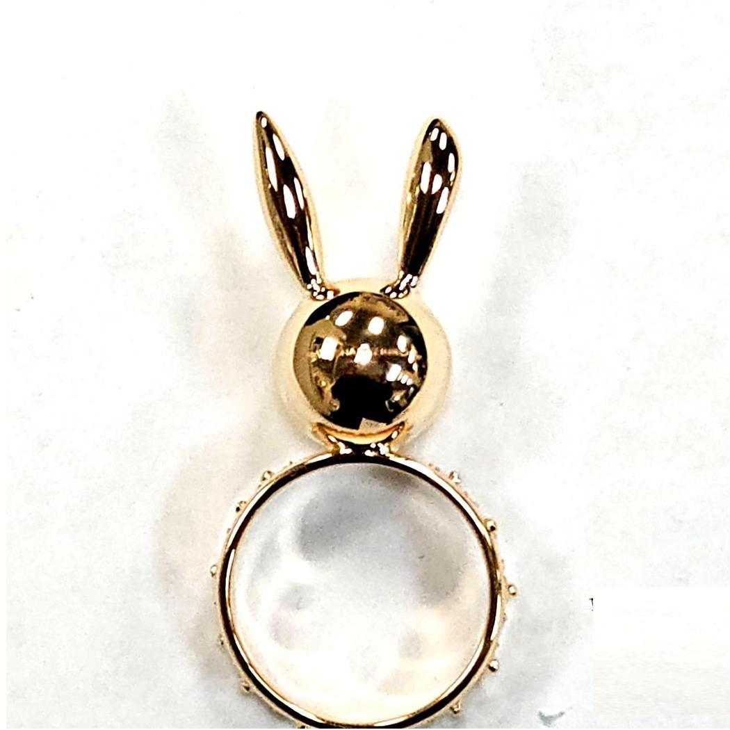 Contemporary Natasha Zinko 18k Yellow Gold Bunny Ring – Made in France For Sale