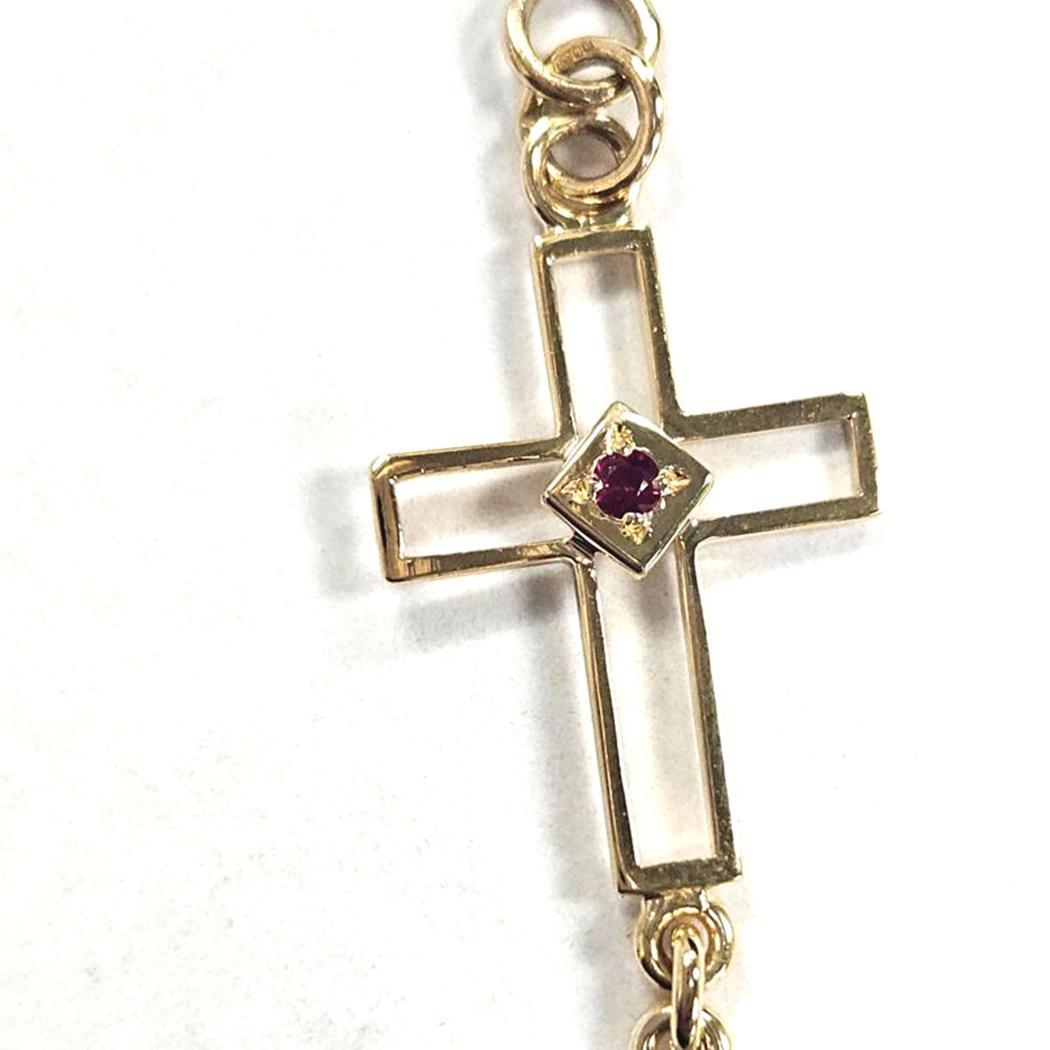 Natasha Zinko - Bracelet à maillons croisés en or jaune 18K sertis de pierres précieuses en vente 5