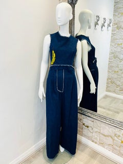 Natasha Zinko Banana Applique Denim Jumpsuit