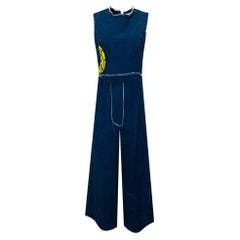 Natasha Zinko Banana Applique Denim Jumpsuit