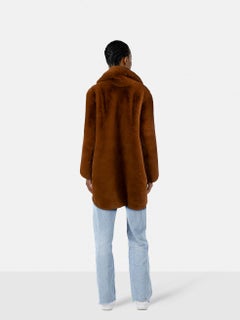 Natasha Zinko Brauner Kunstpelz-Mantel Größe L