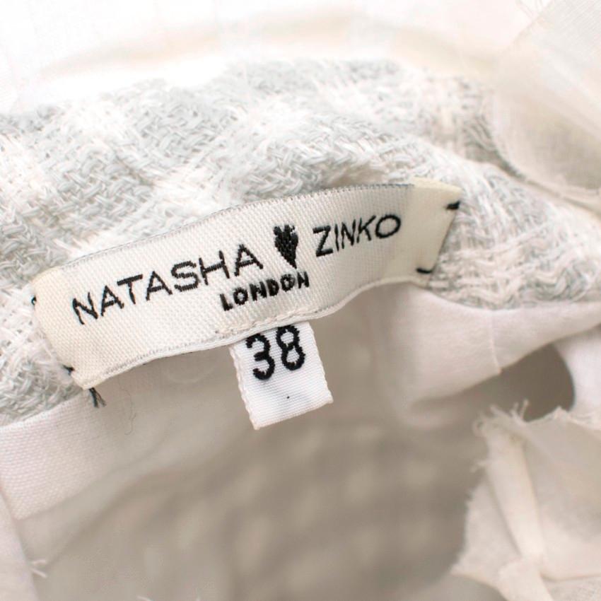 Women's Natasha Zinko Grey Checked Sleeveless Shirt Dress - Size US 6 For Sale
