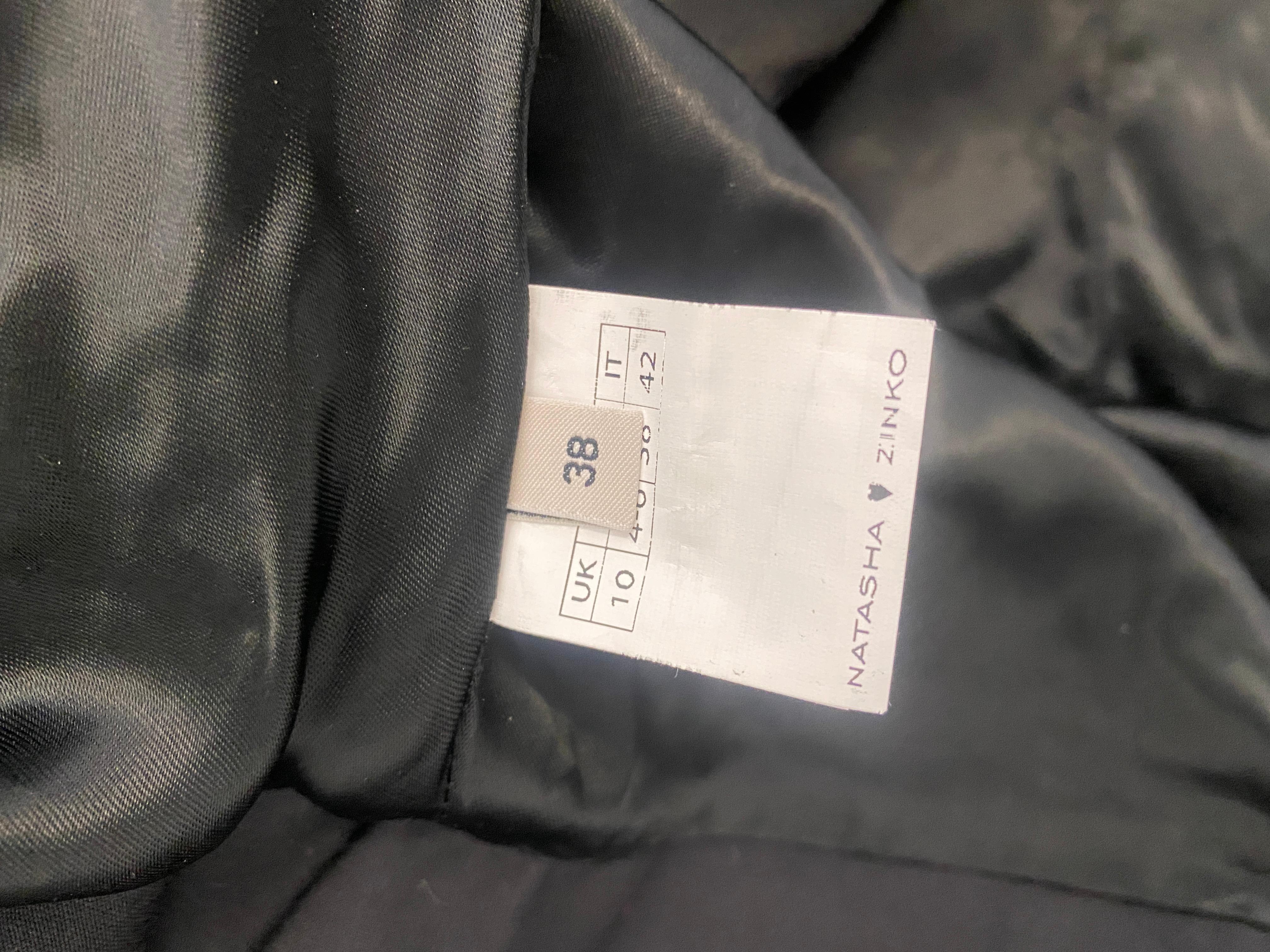 Black NATASHA ZINKO Leather Zip up Corset Dress S For Sale