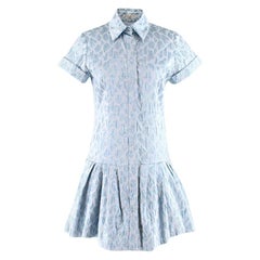 Natasha Zinko Light Blue Jaquard Animal Print Dress - Size US 0-2
