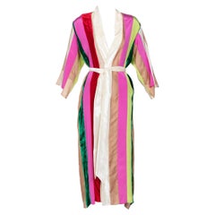 Natasha Zinko Multicolor Silk Velvet Stripe Ribbon Robe Dress, 2015