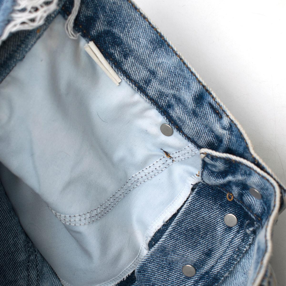 Natasha Zinko Two-Tone Distressed Cropped Jeans US 4 For Sale 3