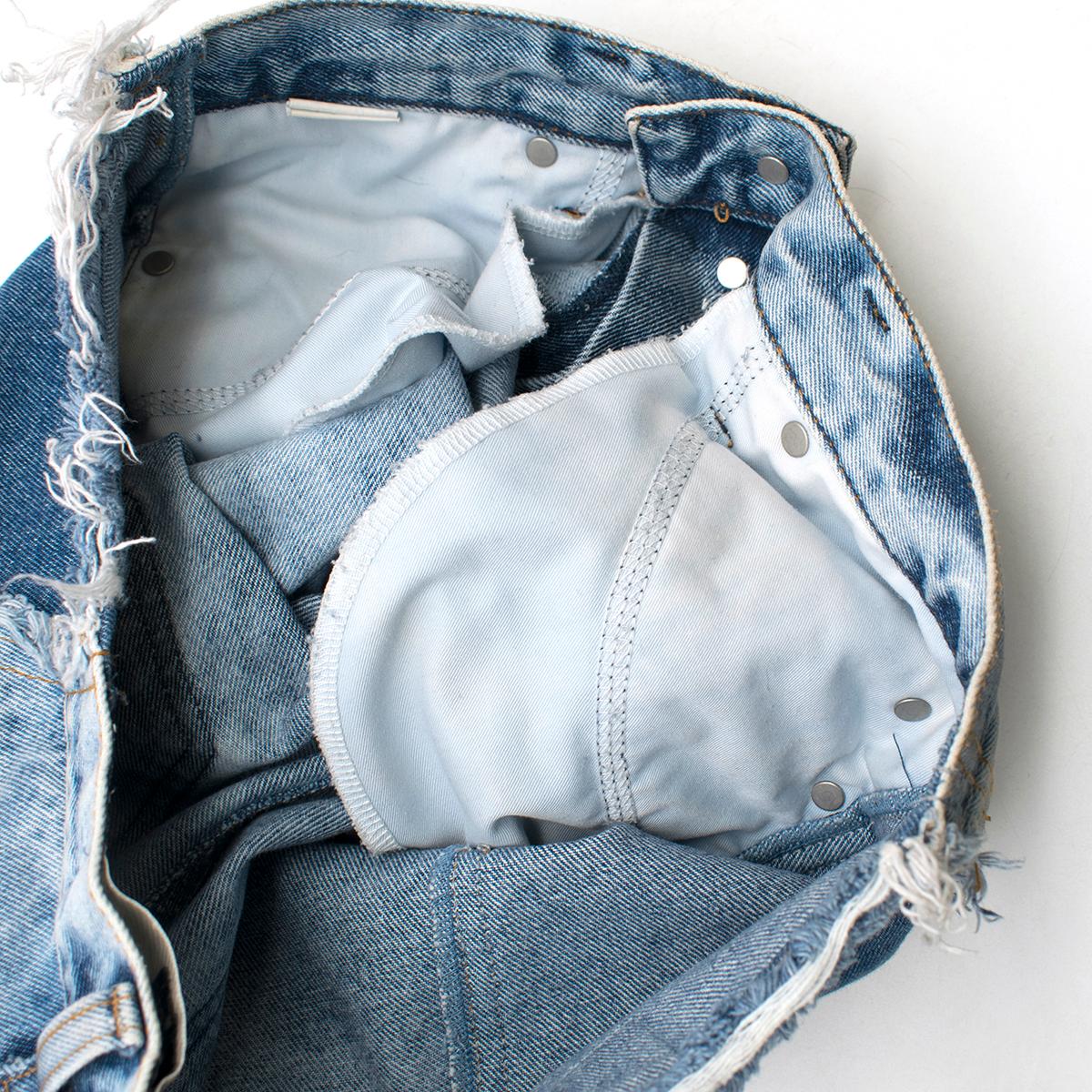 Natasha Zinko Two-Tone Distressed Cropped Jeans US 4 For Sale 4