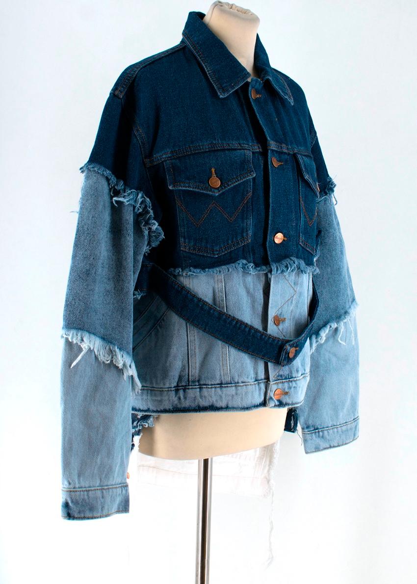 Blue Natasha Zinko X Wrangler Layered Denim Jacket - Size US 2 For Sale