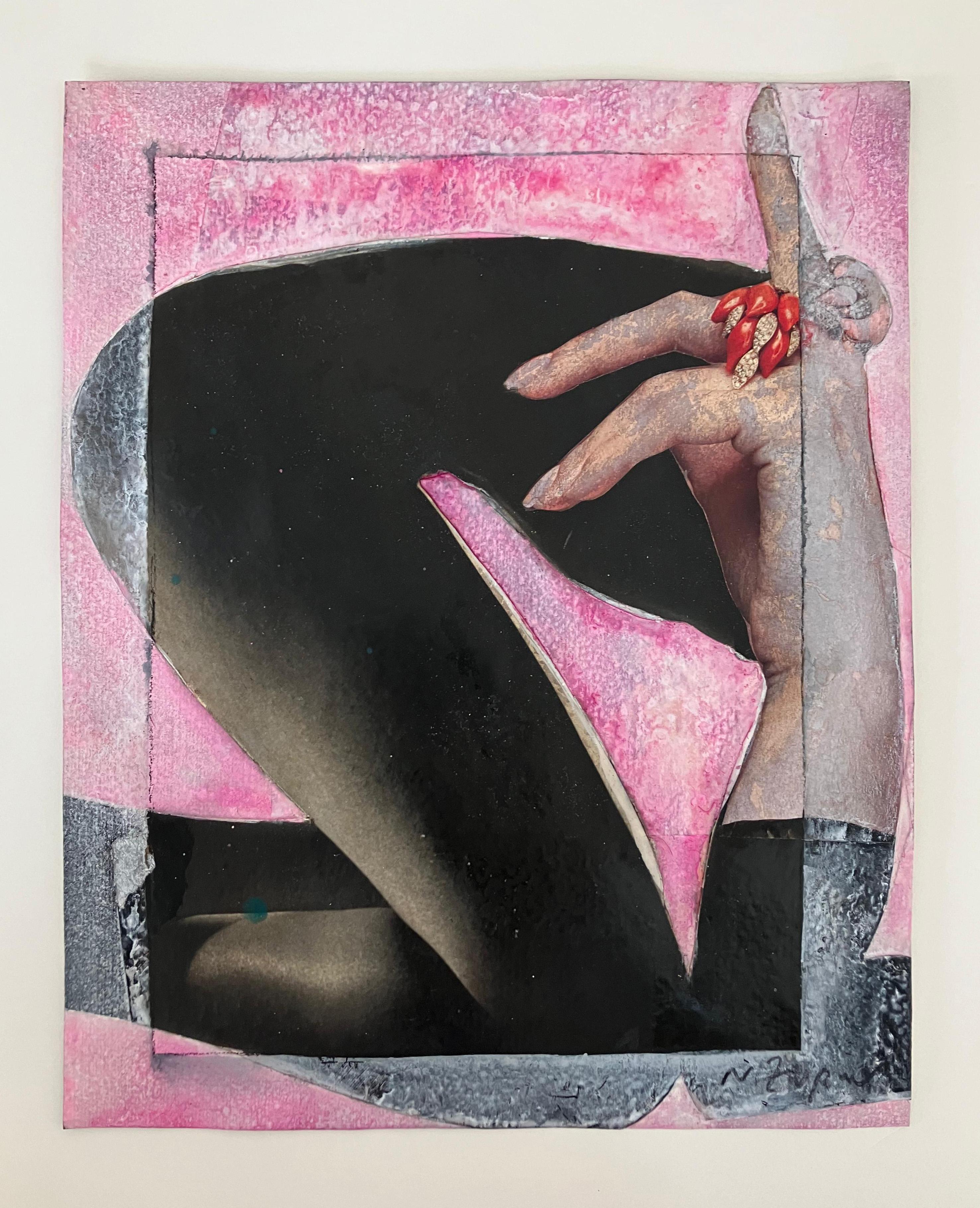 Bend Over #2264 Hommage an Hort P. Horst. Mischtechnik Collage auf Papier (Moderne), Mixed Media Art, von Natasha Zupan