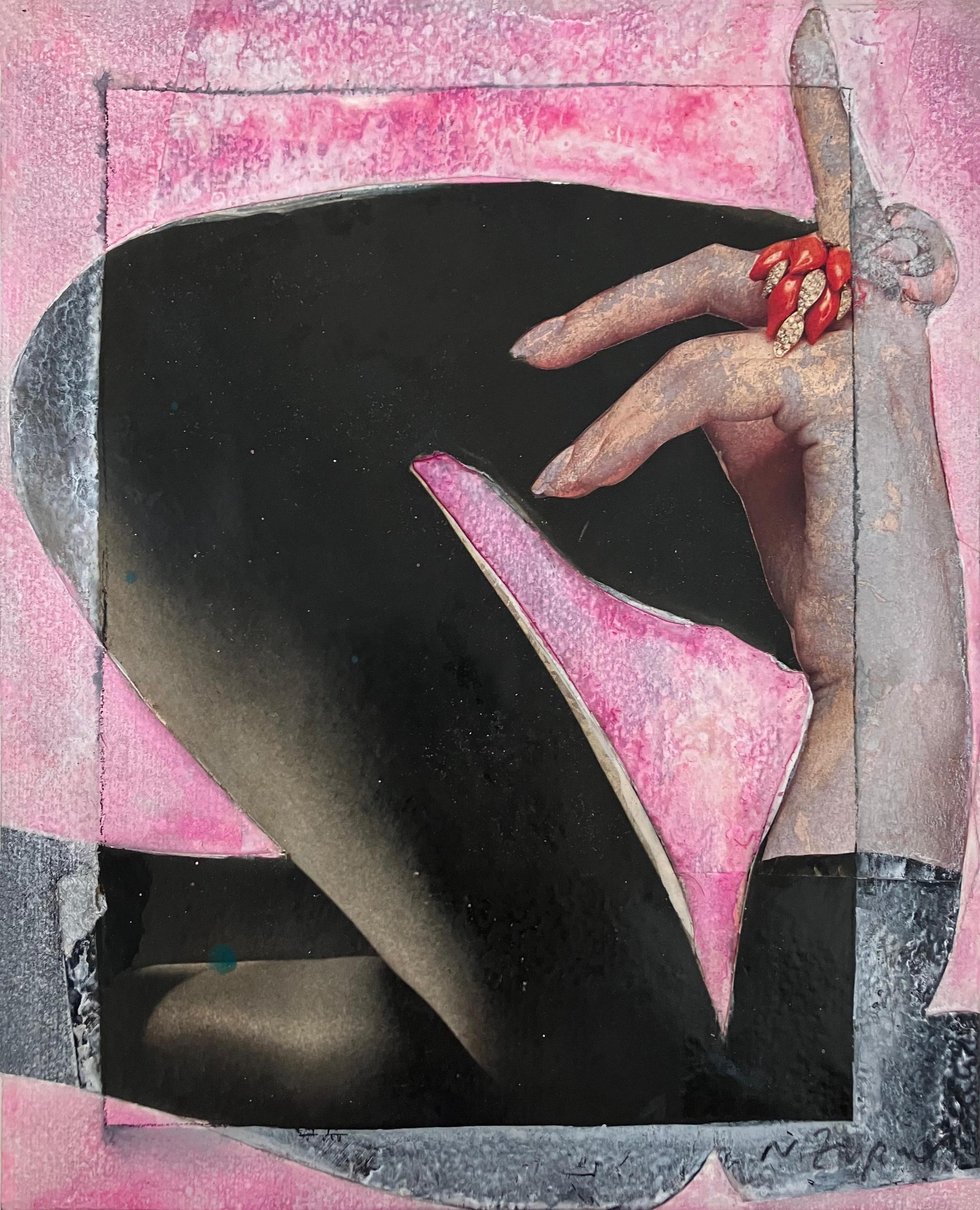 Bend Over #2264 Homage to Hort P Horst. Mixed media Collage on Paper