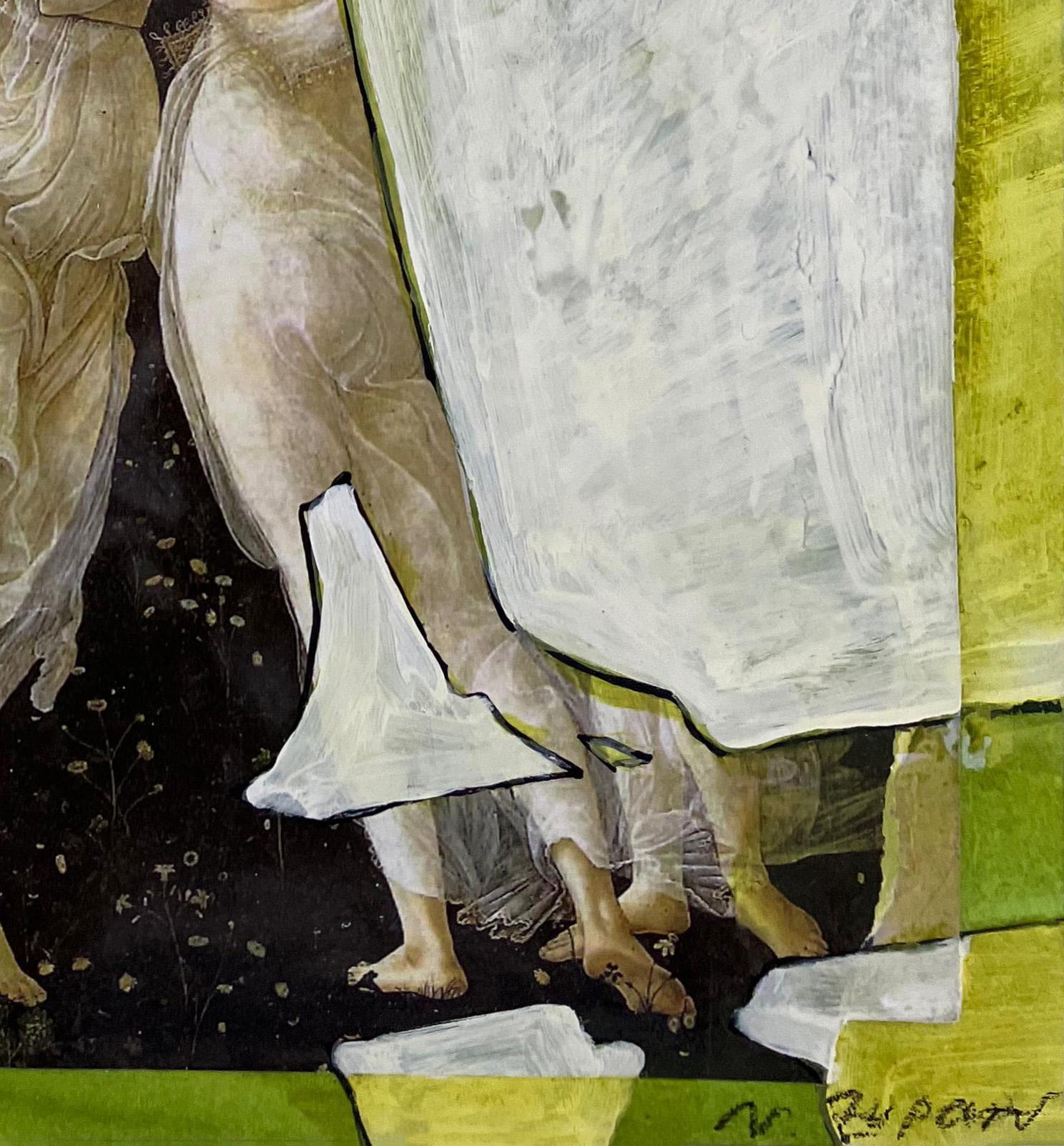Natasha Zupan's body of work, 'Homage to Horst P. Horst', explores the manipulation of surface texture, light, and the interweaving of time. She has incorporated found images in books from Horst P. Horst into her collages. Time past and time future