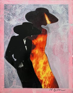 Burning Woman, #2250. Homage to Horst P Horst. Mixed media Collage on Paper.