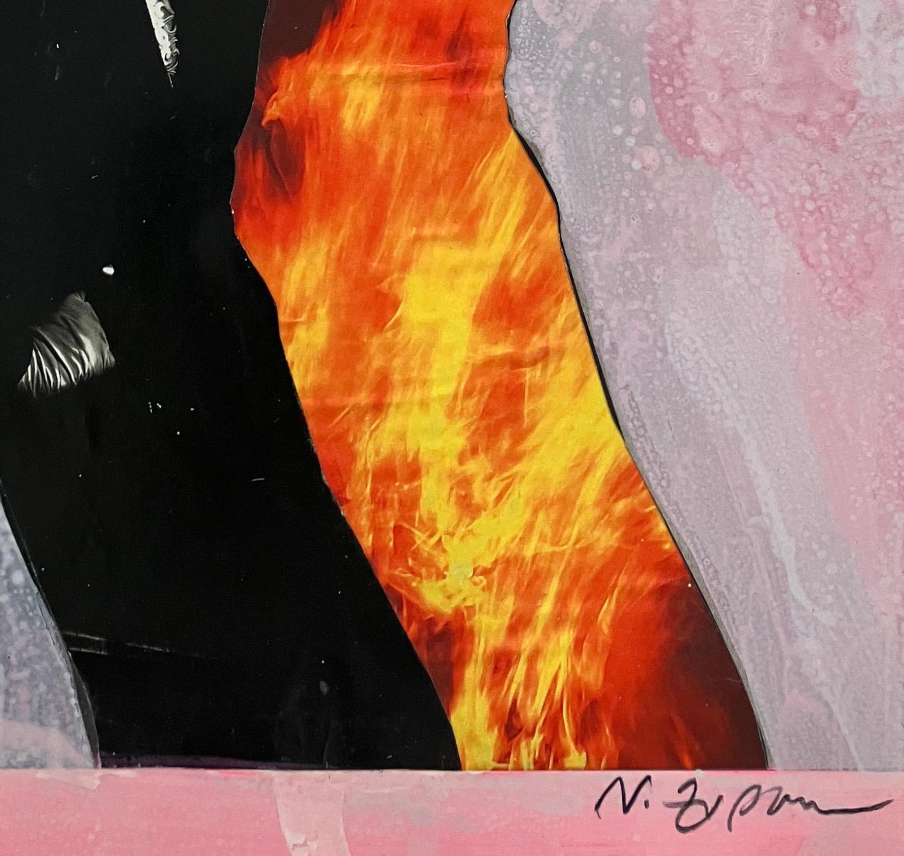 Burning Woman, #2250. Homage to Horst P Horst. Mixed media Collage on Paper. For Sale 2