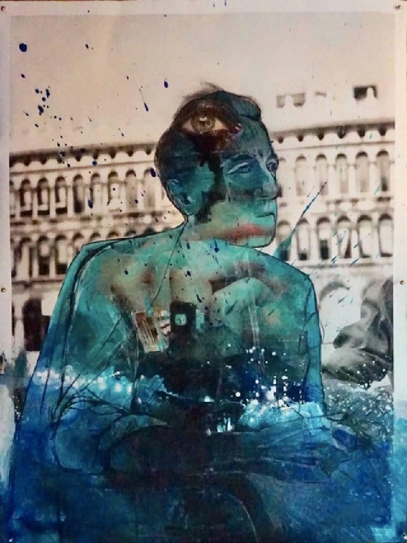 Cocteau Aqua Atla #2235.  Photo collage, 2018 - Mixed Media Art by Natasha Zupan