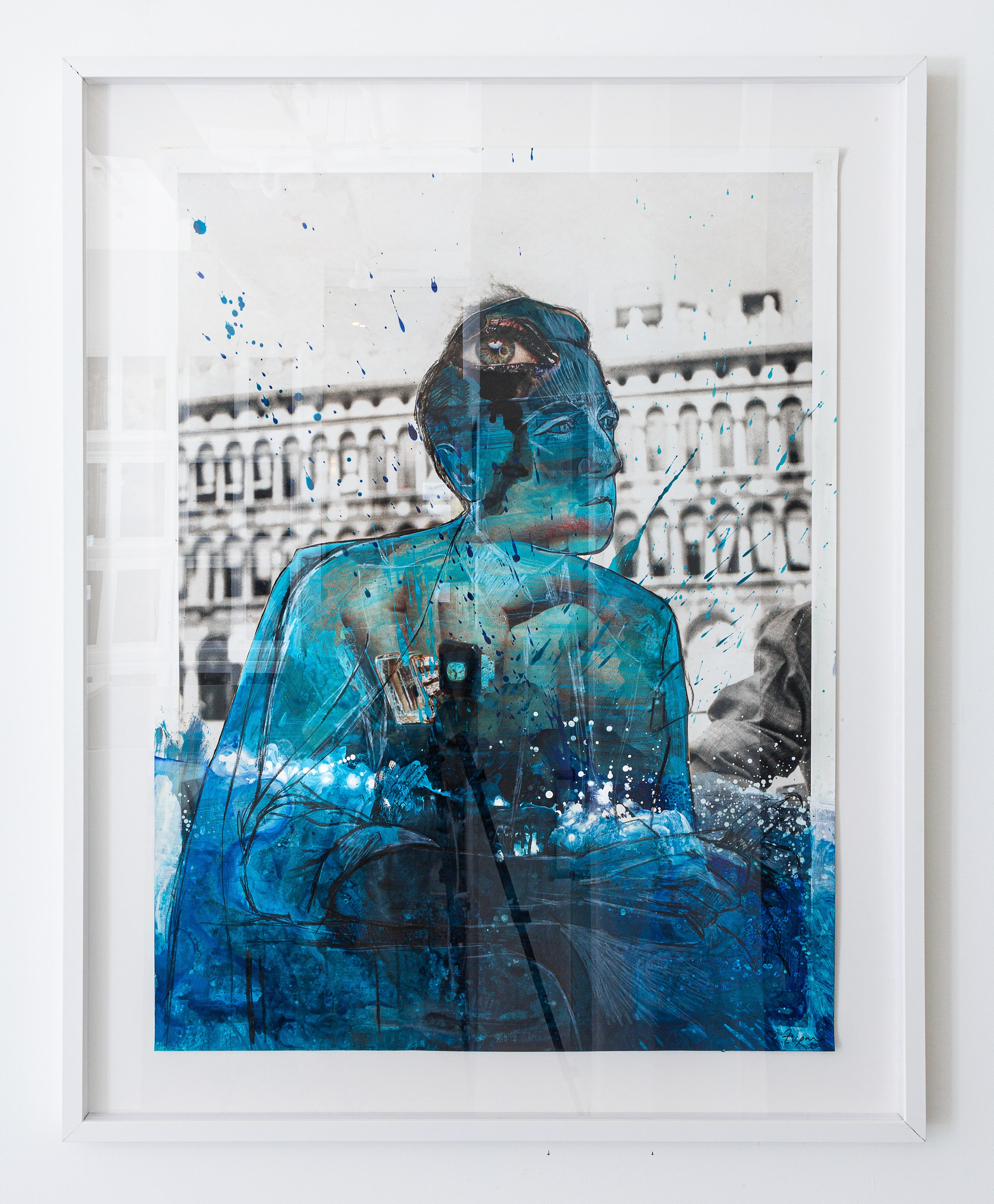 Cocteau Aqua Atla #2235. Collage de fotos. Enmarcado - Mixed Media Art de Natasha Zupan