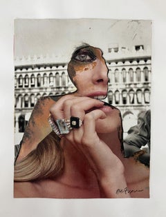Cocteau Rings, #2271. Homage to Horst P Horst, Mixed media Collage on Paper.
