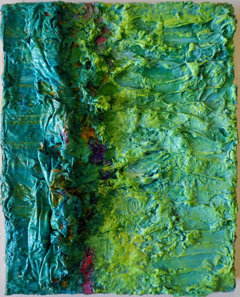 Farbgrenzen 18 und 21. Abstraktes Gemälde auf Leinwand, montiert auf einer Strebe. (Zeitgenössisch), Painting, von Natasha Zupan