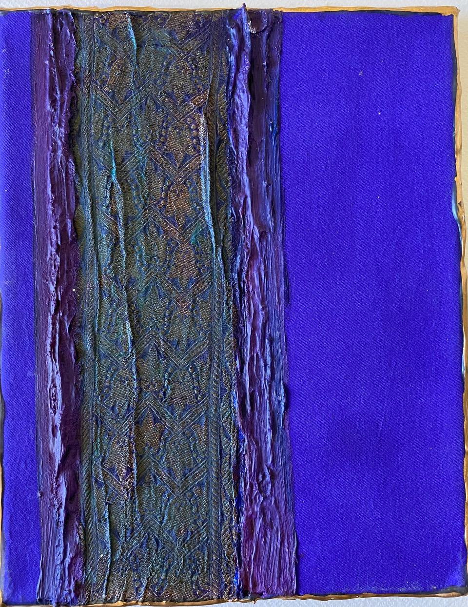 Farbdiamanten 155, 149 und 129. Abstraktes Gemälde auf Leinwand, montiert. (Violett), Abstract Painting, von Natasha Zupan