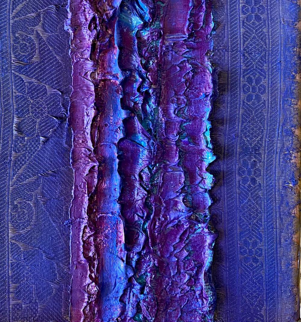 Derivatives de couleur n° 155  Peinture abstraite sur toile, montée sur un châssis. - Violet Abstract Painting par Natasha Zupan