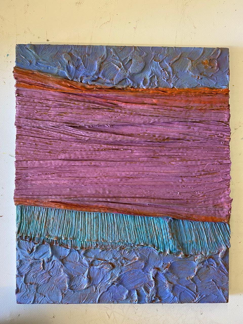 Color Derivatives #52. Abstract painting on canvas, mounted on wood - Contemporary Painting by Natasha Zupan
