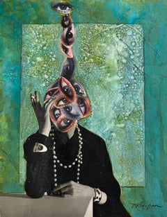 Diana's Eyes #2256. Homage to Hort P Horst, Mixed media Collage on Paper