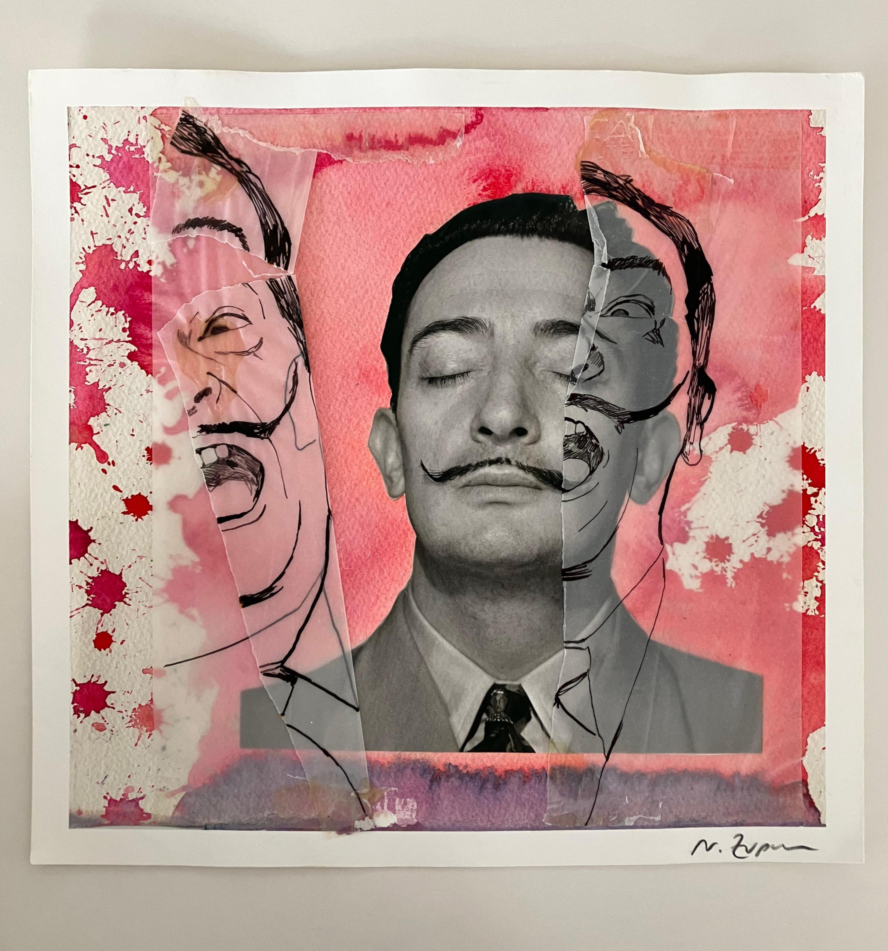 Dreaming Dali, #2270, Homage to Horst P Horst. Mixed media Collage on Paper For Sale 4