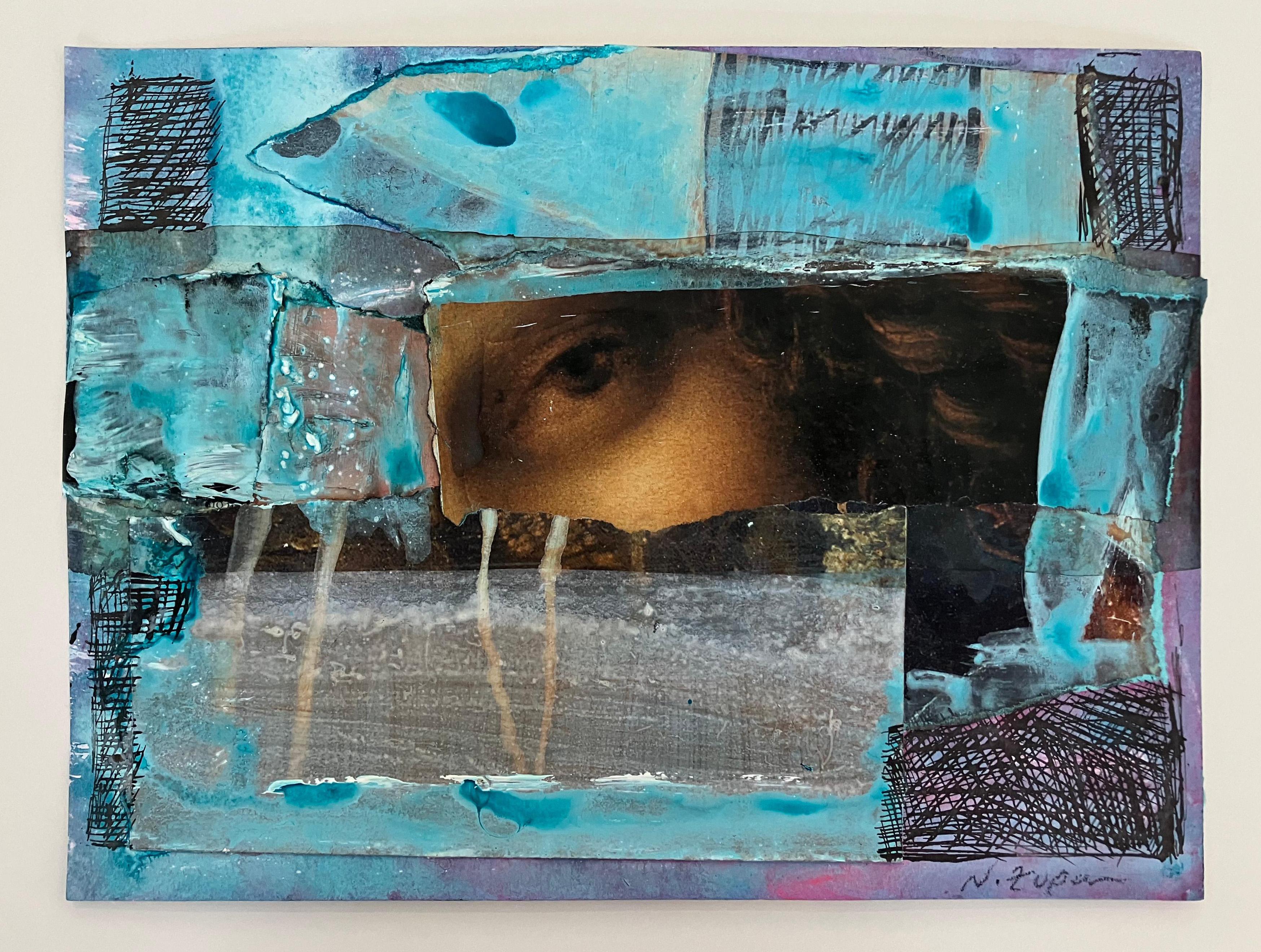 L'éternelle récurrence #21. Collage mixte sur papier - Moderne Mixed Media Art par Natasha Zupan