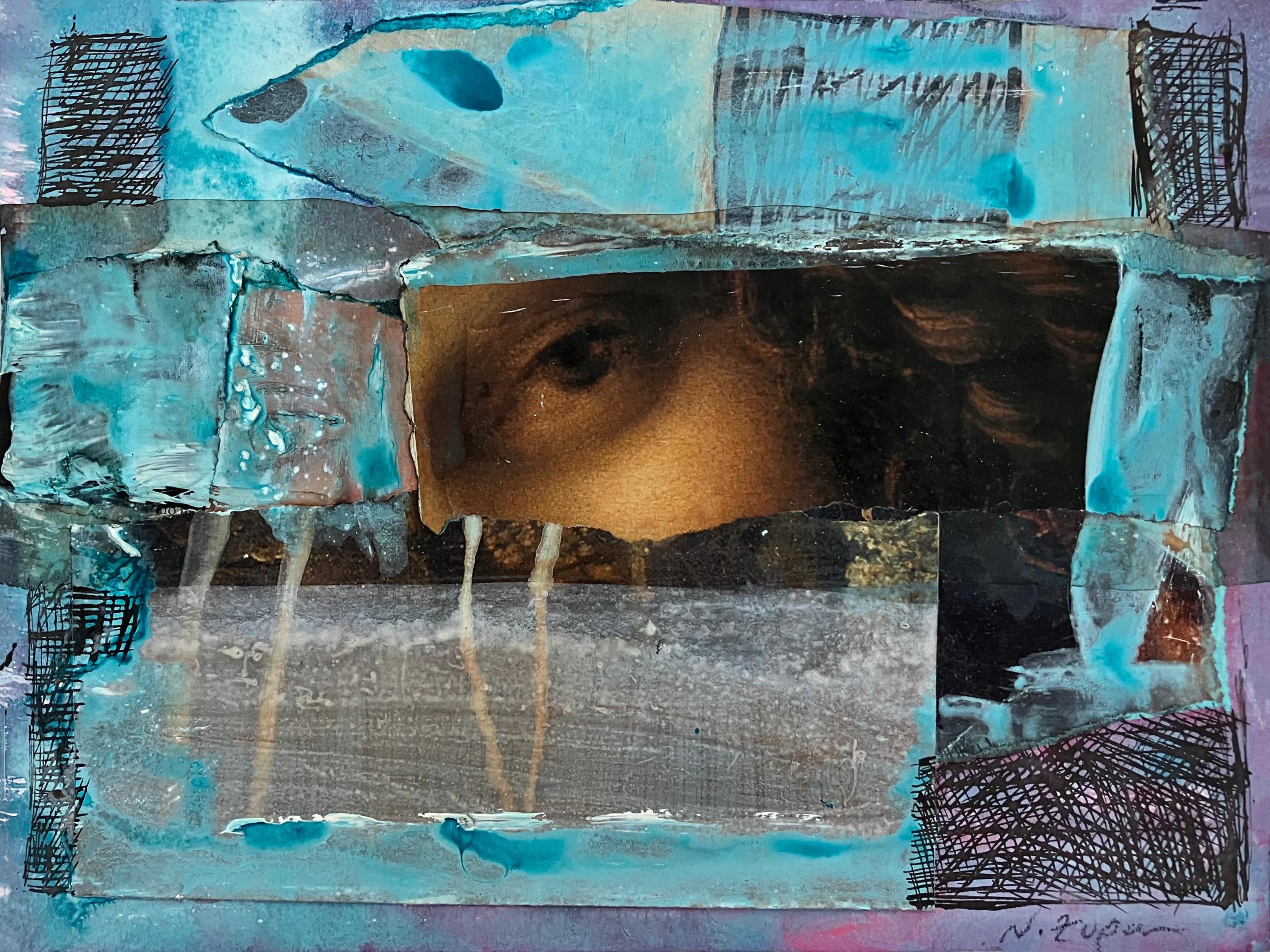 L'éternelle récurrence #21. Collage mixte sur papier - Mixed Media Art de Natasha Zupan