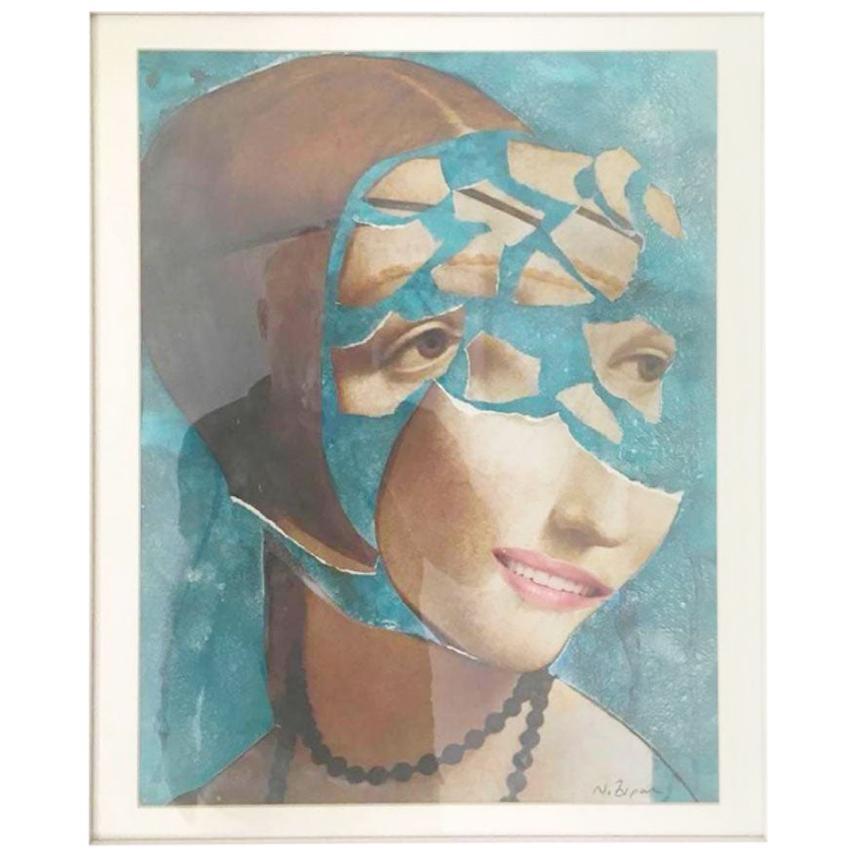 Natasha Zupan Figurative Photograph - Eternal Recurrence #54, Framed. Mixed-media  collage on paper