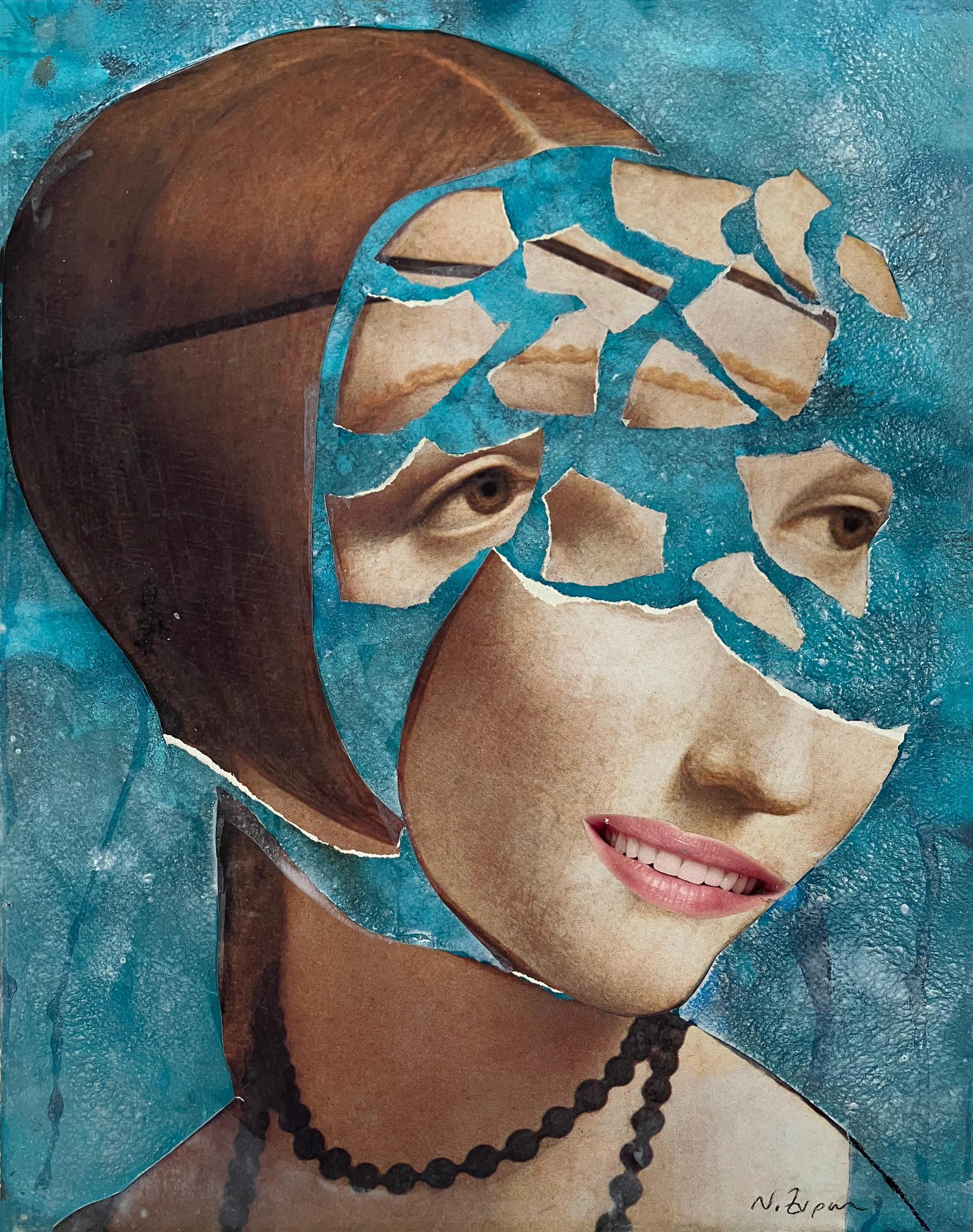 L'éternelle récurrence #54. Technique mixte Collage sur papier - Mixed Media Art de Natasha Zupan