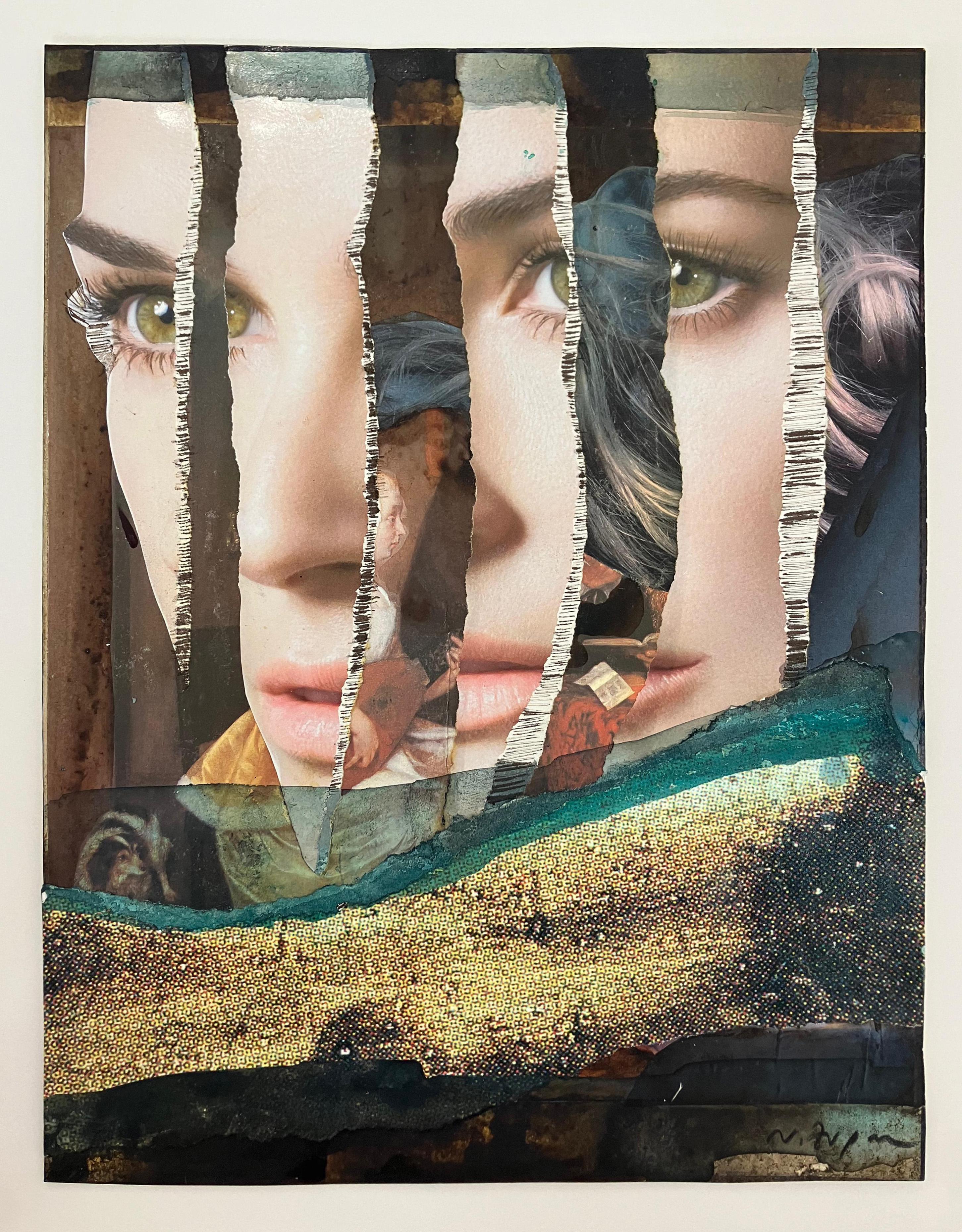 Récurrence éternelle #9. Technique mixte Collage sur papier - Moderne Mixed Media Art par Natasha Zupan