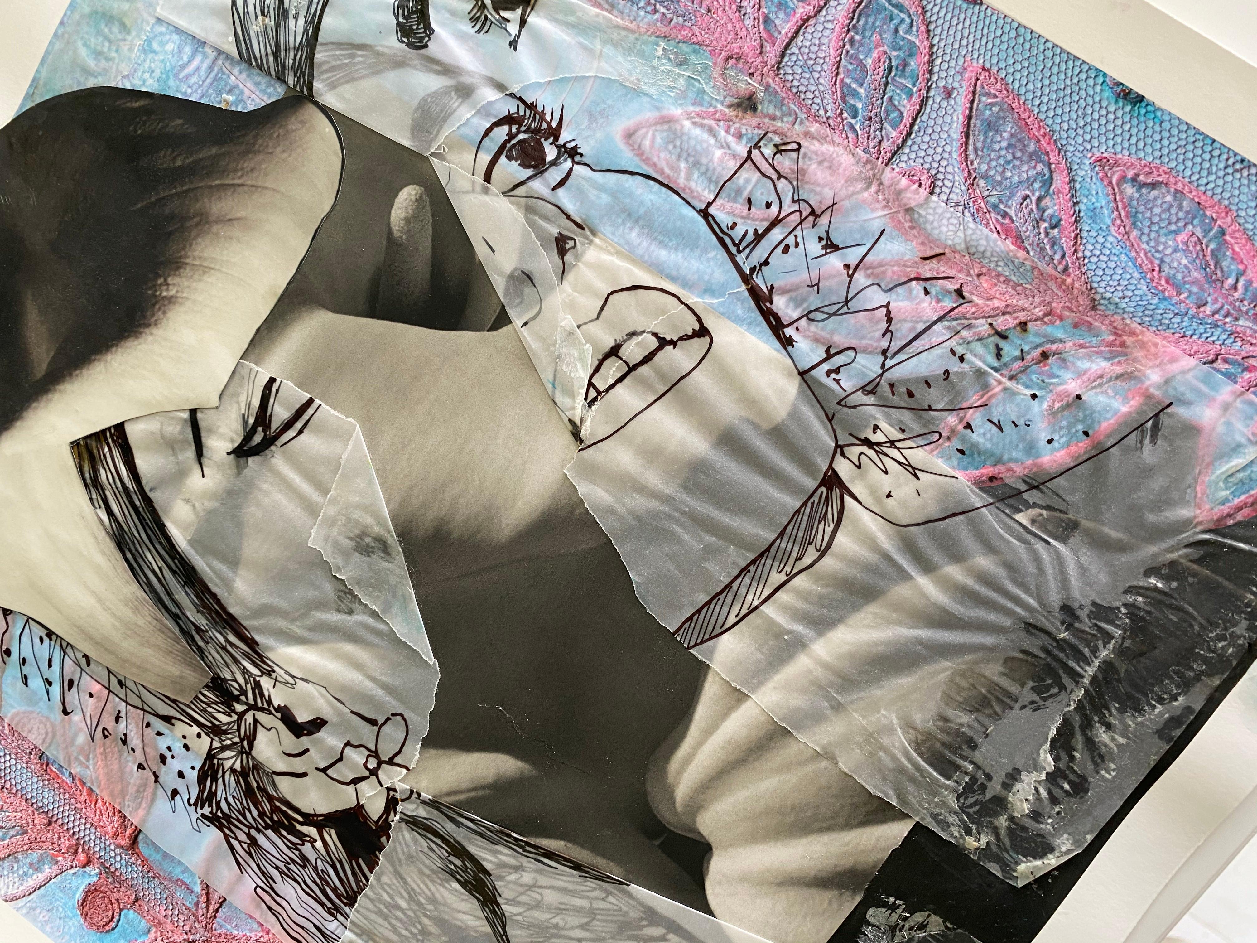 Maria e la Callas, #2268, Omaggio di Horst P. Horst, Collage a tecnica mista su carta in vendita 3