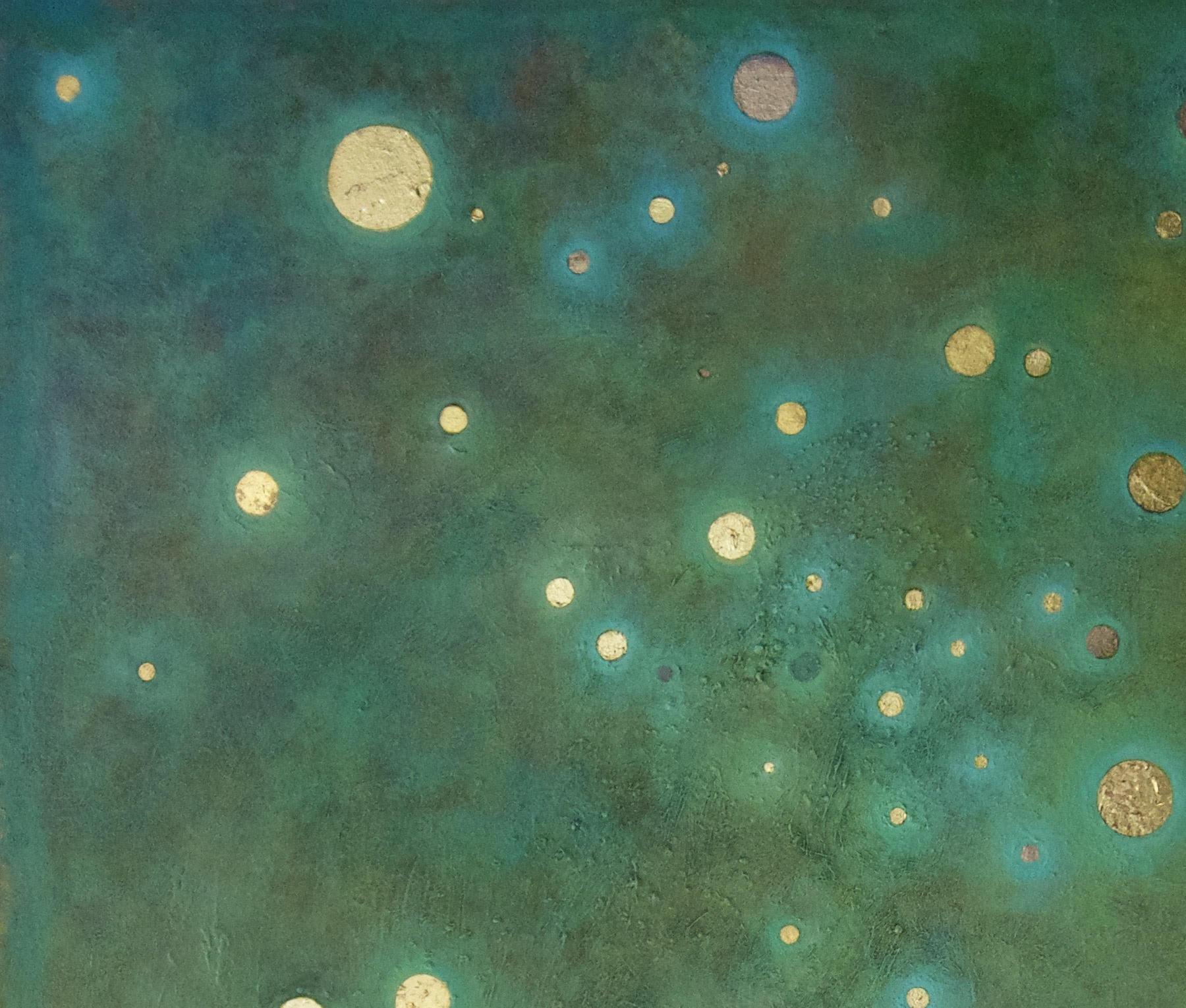 Quantum Color #20, Gemälde aus der Serie Quantum Color, Öl, 24 Karat Gold, auf Holz (Zeitgenössisch), Painting, von Natasha Zupan