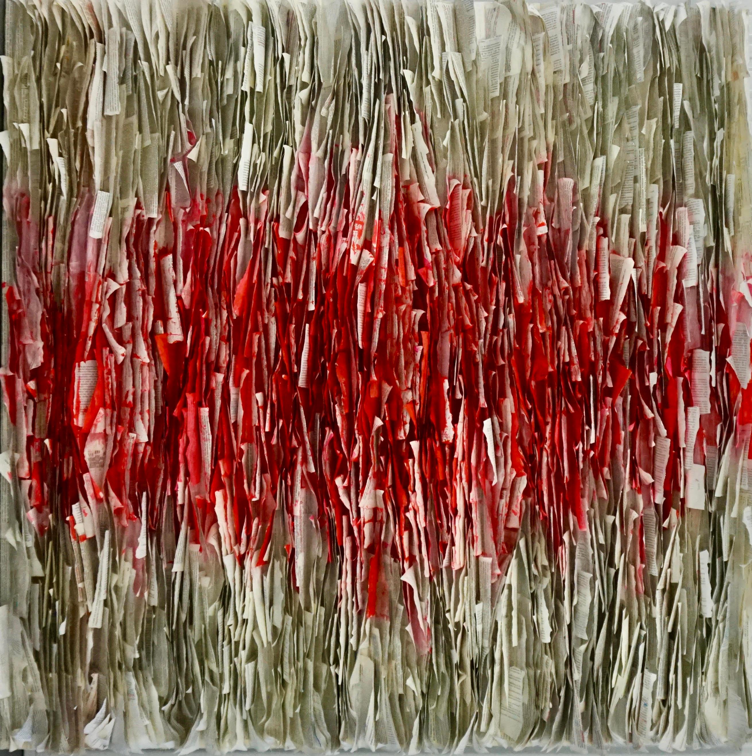 Natasha Zupan Abstract Painting – Quantum Color #25. Mixed-Media-Gemälde auf Leinwand, montiert auf einer Strebe.