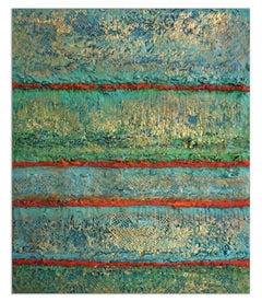 Tactile memory #119. Mixed Media on Wood, 24K gold, acrylic, and oil
