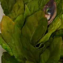 Tactile memory #34. Abstract painting. Silk Leaves and Oil on canvas