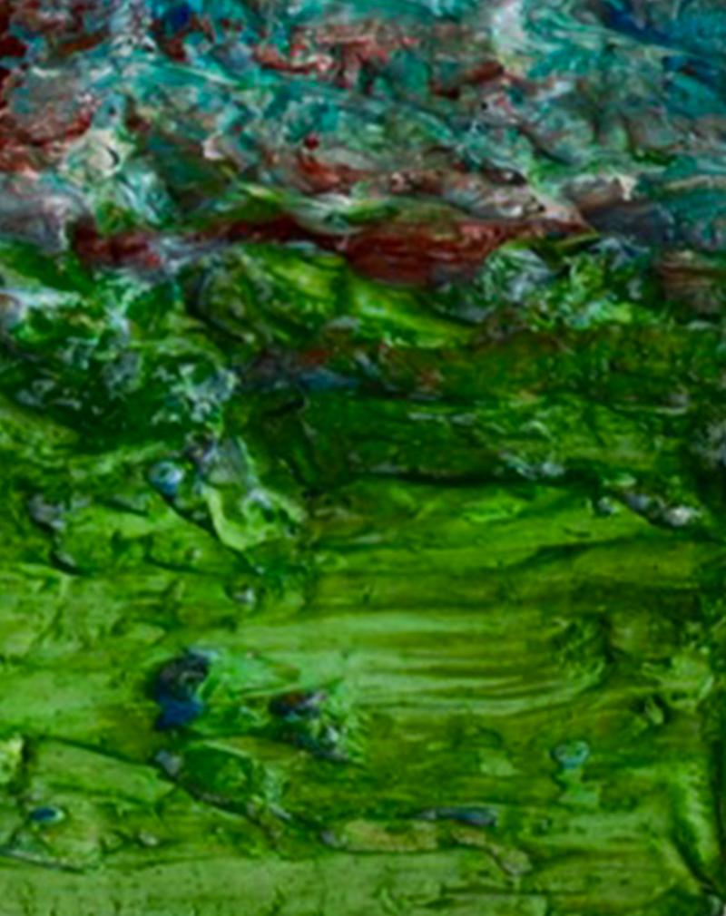 Tactile memory #7 One of a kind, Mixed media on canvas  - Green Abstract Painting by Natasha Zupan