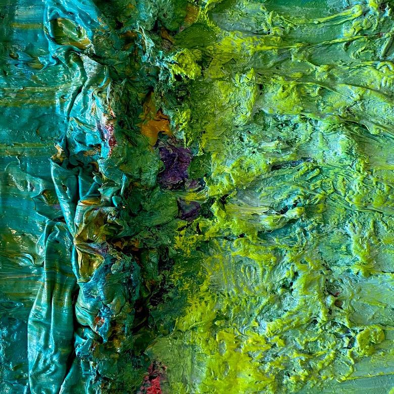 Color Boundaries #18, Abstract painting on canvas, mounted on a stretcher. For Sale 1