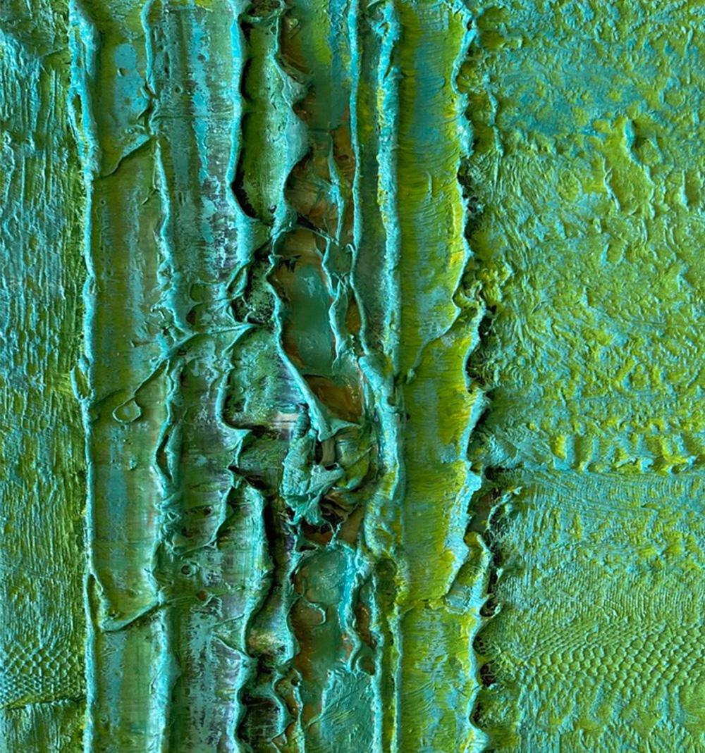Color Boundaries #21, Abstract painting on canvas, mounted on a stretcher. For Sale 2
