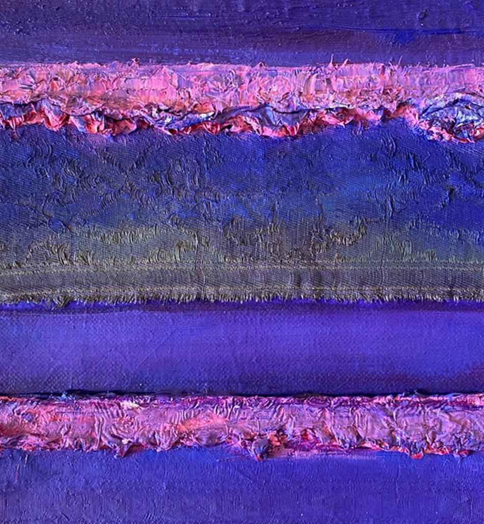 Color Derivatives #162, 2016 by Natasha Zupan
From the series Color Derivatives
Oil, fabric, medium, on canvas 
Size: 9.5 in. H x 7.5 in. W x 3 in D.
Canvas on a stretcher
Unique
____________________________________

Natasha Zupan beautifully unites