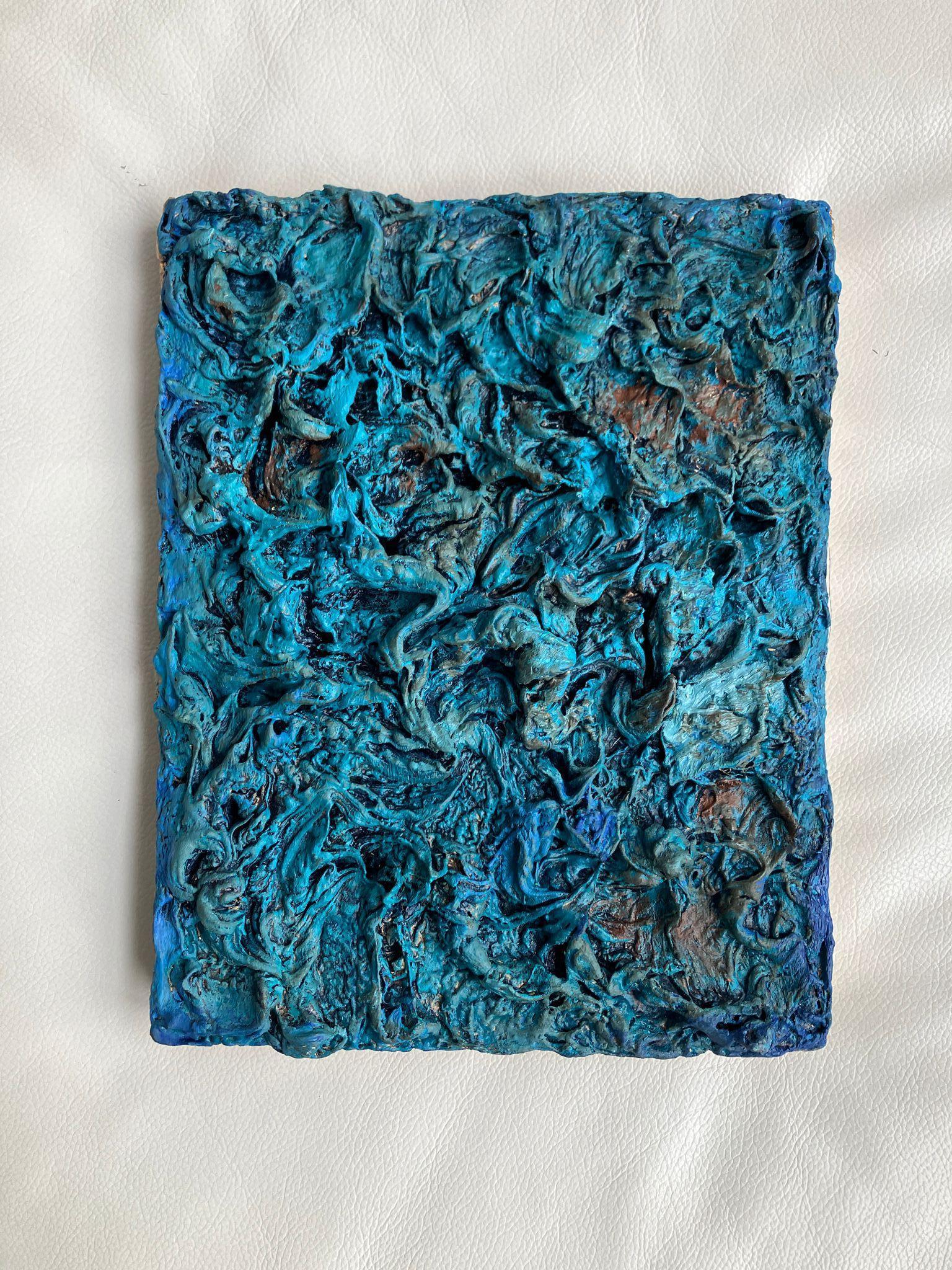 Tactile Memory #110 and Tactile Memory #116, Abstract painting - Blue Abstract Painting by Natasha Zupan