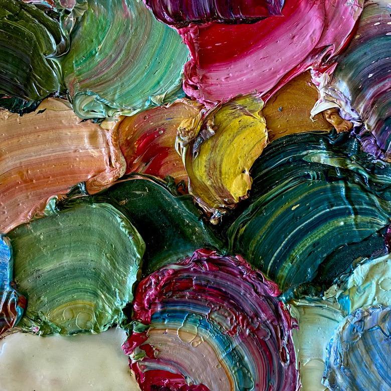 Memoria tattile #13. Quadro astratto su tela, montato su una barella. - Abstract Painting Nero di Natasha Zupan