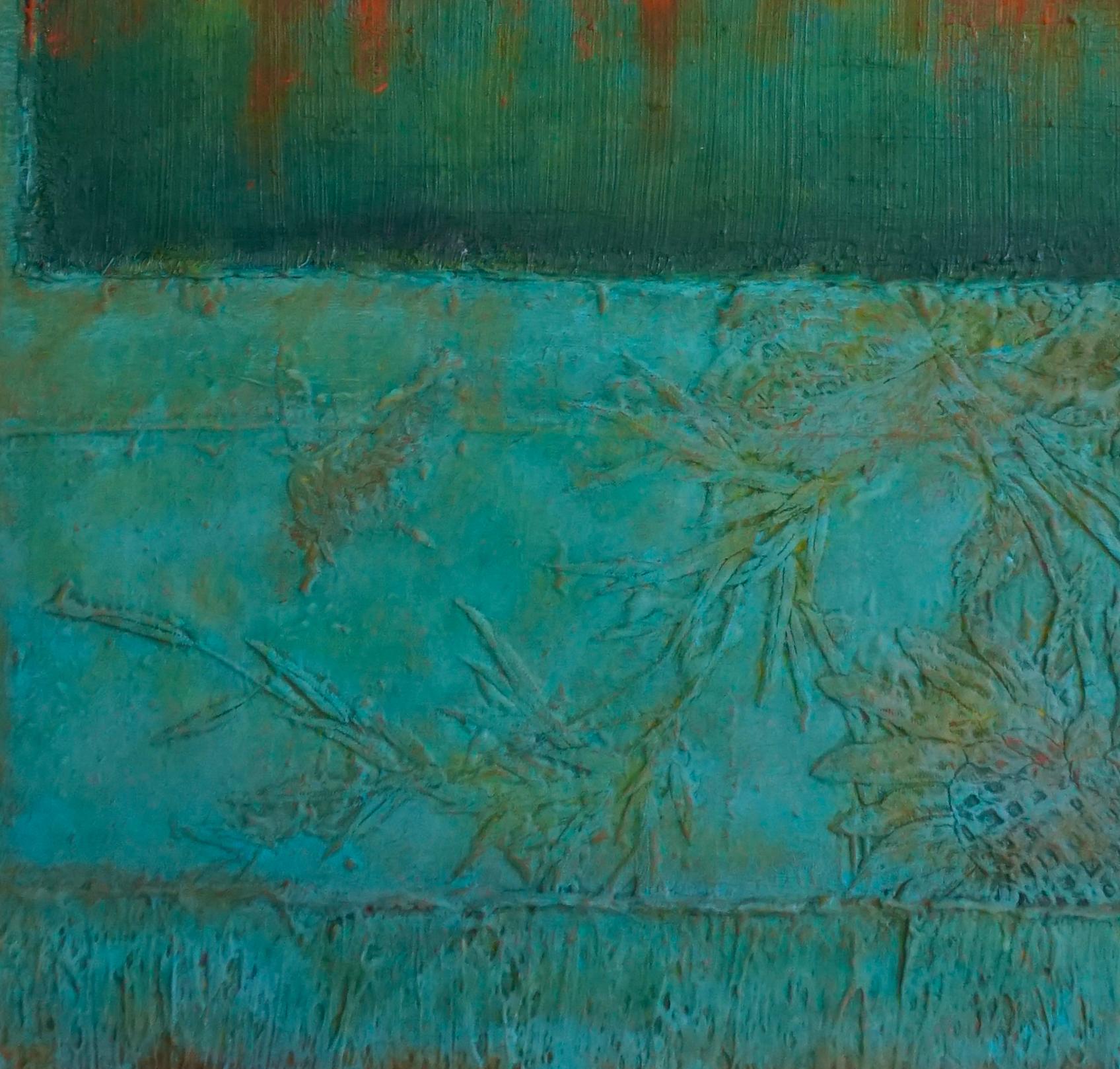 Tactile Erinnerung #138. Mixed Media auf Holz, Stoff, Öl, Acryl (Braun), Abstract Painting, von Natasha Zupan