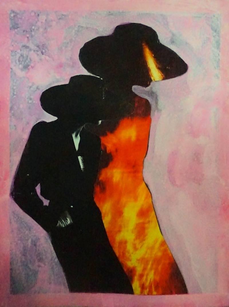 Burning Woman, #2250. Homage to Horst P. Horst collage color photograph