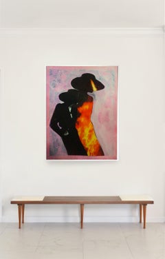 "Burning Woman, #2250", large photographic print of collage on paper, 2018